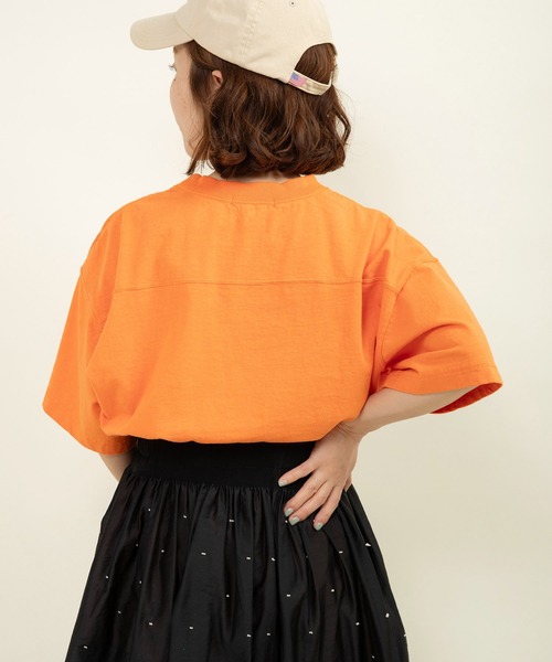 CHILD WOMAN(チャイルドウーマン)の「☆アメリカンドライ天竺 フットボールTシャツ(Tシャツ/カットソー・レディース・オレンジ/ブルー/グレー・FREE)」の11枚目の写真