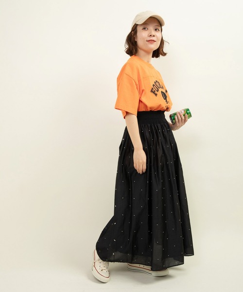 CHILD WOMAN(チャイルドウーマン)の「☆アメリカンドライ天竺 フットボールTシャツ(Tシャツ/カットソー・レディース・オレンジ/ブルー/グレー・FREE)」の13枚目の写真