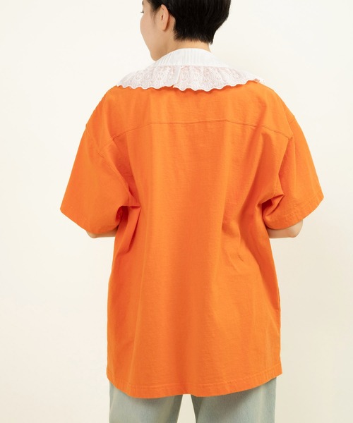 CHILD WOMAN(チャイルドウーマン)の「☆アメリカンドライ天竺 フットボールTシャツ(Tシャツ/カットソー・レディース・オレンジ/ブルー/グレー・FREE)」の5枚目の写真