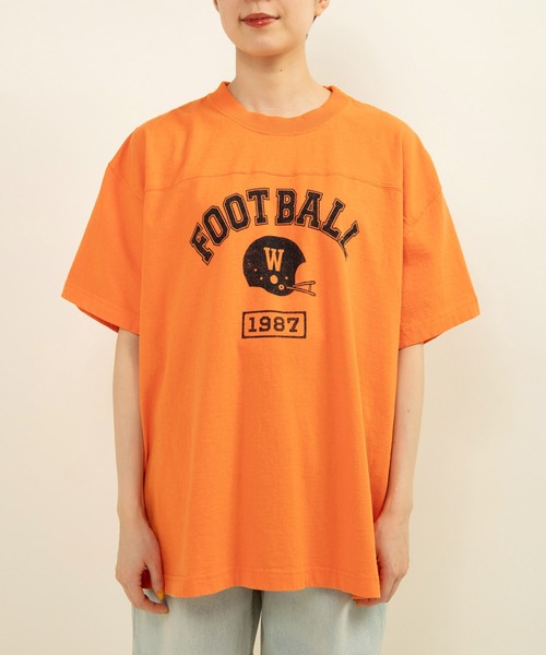 CHILD WOMAN(チャイルドウーマン)の「☆アメリカンドライ天竺 フットボールTシャツ(Tシャツ/カットソー・レディース・オレンジ/ブルー/グレー・FREE)」の15枚目の写真