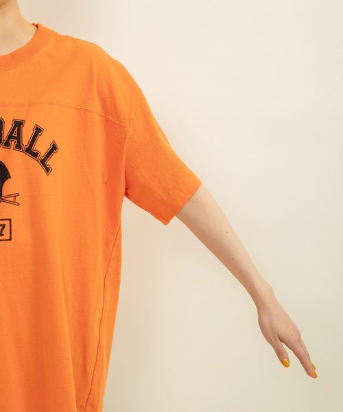 CHILD WOMAN(チャイルドウーマン)の「☆アメリカンドライ天竺 フットボールTシャツ(Tシャツ/カットソー・レディース・オレンジ/ブルー/グレー・FREE)」の20枚目の写真