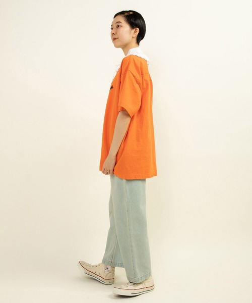 CHILD WOMAN(チャイルドウーマン)の「☆アメリカンドライ天竺 フットボールTシャツ(Tシャツ/カットソー・レディース・オレンジ/ブルー/グレー・FREE)」の7枚目の写真
