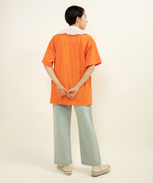 CHILD WOMAN(チャイルドウーマン)の「☆アメリカンドライ天竺 フットボールTシャツ(Tシャツ/カットソー・レディース・オレンジ/ブルー/グレー・FREE)」の8枚目の写真