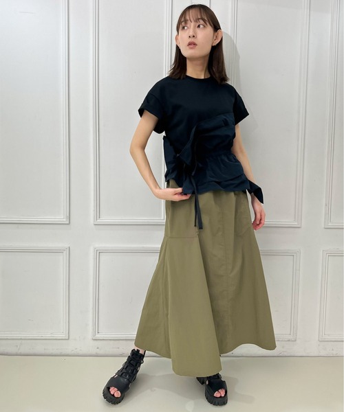 AVIE（アビィ）の「カバーデザインミリタリーカットワンピース（ワンピース・レディース・オフホワイト/ブラック・38）」の9枚目の写真