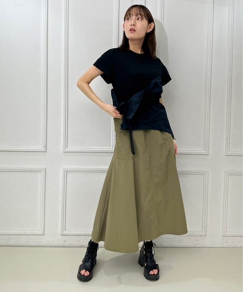 AVIE（アビィ）の「カバーデザインミリタリーカットワンピース（ワンピース・レディース・オフホワイト/ブラック・38）」の15枚目の写真