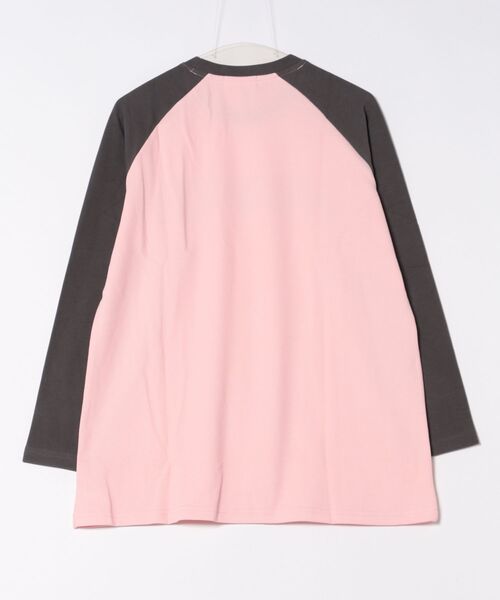 aimoha(アイモハ)の「ロゴプリントラグランスリーブ長袖Tシャツ(Tシャツ/カットソー・レディース・ベージュ/ピンク/ホワイト/パープル・FREE)」の5枚目の写真