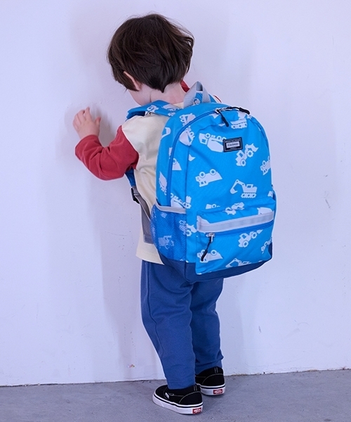 kladskap（クレードスコープ）の「働く車総柄リュック（バックパック/リュック・キッズ・黄緑系/サックスブルー・M/S/SS）」の19枚目の写真