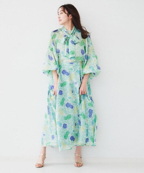 UNTITLED（アンタイトル）の「【セットアップ可能】オールドフラワー プリントスカート（スカート・レディース・グリーン系1/ベージュ系その他3・00/01/02/03/42/44/50/48/46/04）」の8枚目の写真