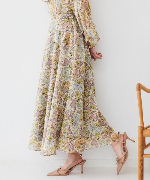 UNTITLED（アンタイトル）の「【セットアップ可能】オールドフラワー プリントスカート（スカート・レディース・グリーン系1/ベージュ系その他3・00/01/02/03/42/44/50/48/46/04）」の11枚目の写真