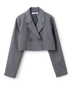 セール】ウールジョーゼット クロップドジャケット（テーラード