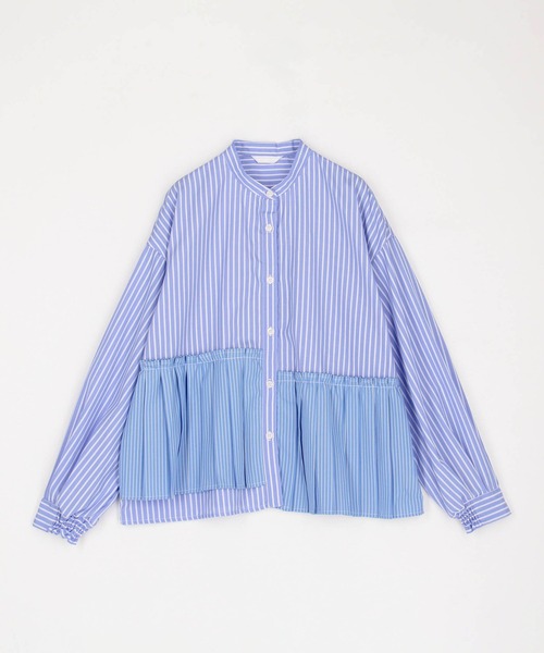 NICOLE white（ニコルホワイト）の「アシンメトリ―プリーツシャツ（シャツ/ブラウス・レディース・ブラック系/ブルー系/オフホワイト・FREE）」の11枚目の写真