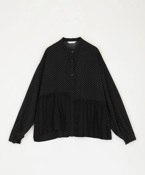 NICOLE white（ニコルホワイト）の「アシンメトリ―プリーツシャツ（シャツ/ブラウス・レディース・ブラック系/ブルー系/オフホワイト・FREE）」の12枚目の写真