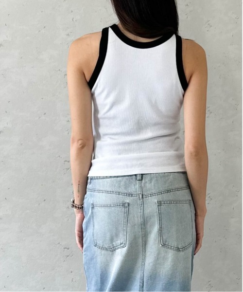 Per sist ence(パーシエンス)の「カットリブカップ付き配色アメスリタンク(タンクトップ・レディース・ブラウン/ベージュ/オフホワイト/ブラック・FREE)」の13枚目の写真
