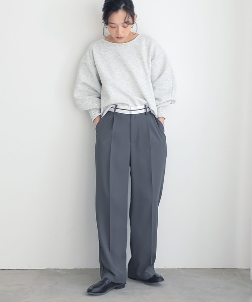 n'OrLABEL（ノアールレーベル）の「『マーベルトパンツ』（スラックス・レディース・ベージュ/チャコール・S～Ｍ/L～LL/3L）」の8枚目の写真