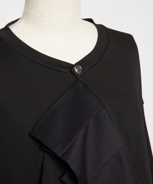 gomme（ゴム）の「ファインスムース　Fプリーツカーディガン（スウェット・レディース・ブラック・MEDIUM）」の12枚目の写真