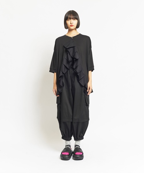 gomme（ゴム）の「ファインスムース　Fプリーツカーディガン（スウェット・レディース・ブラック・MEDIUM）」の16枚目の写真