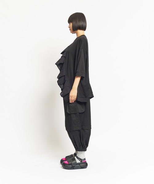 gomme（ゴム）の「ファインスムース　Fプリーツカーディガン（スウェット・レディース・ブラック・MEDIUM）」の17枚目の写真