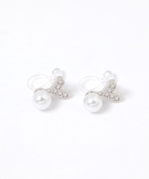 ビジューハートパールノンホールピアス / 318573