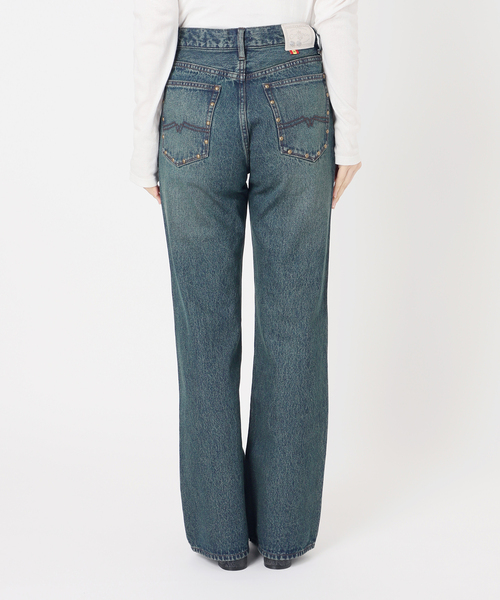 CIMARRON（シマロン）の「別注【Cimarron×Oriens】STUDS Denim：スタッズデニム（デニムパンツ・レディース・ベージュ/エメラルドブルー・26/25/24）」の8枚目の写真