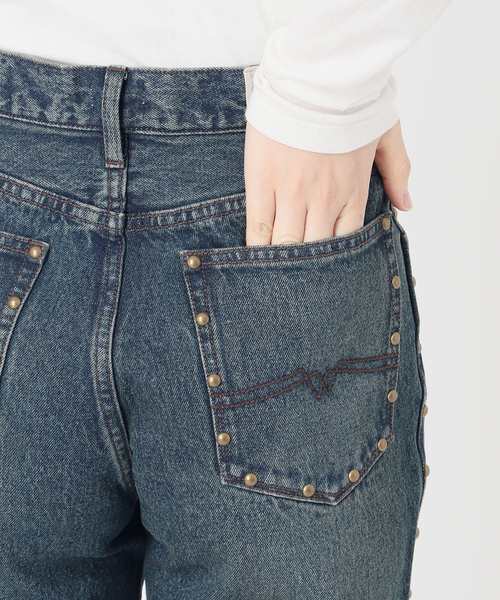 CIMARRON（シマロン）の「別注【Cimarron×Oriens】STUDS Denim：スタッズデニム（デニムパンツ・レディース・ベージュ/エメラルドブルー・26/25/24）」の10枚目の写真