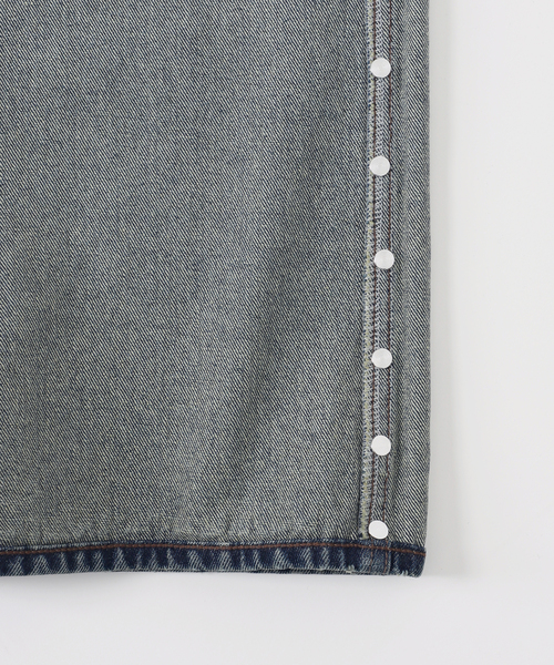 CIMARRON（シマロン）の「別注【Cimarron×Oriens】STUDS Denim：スタッズデニム（デニムパンツ・レディース・ベージュ/エメラルドブルー・26/25/24）」の17枚目の写真