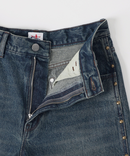 CIMARRON（シマロン）の「別注【Cimarron×Oriens】STUDS Denim：スタッズデニム（デニムパンツ・レディース・ベージュ/エメラルドブルー・26/25/24）」の19枚目の写真