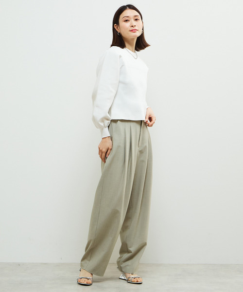 SOFFITTO（ソフィット）の「機能素材2タックストレッチセミワイドパンツ（その他パンツ・レディース・ライトカーキ/チャコールグレー・S/M）」の21枚目の写真