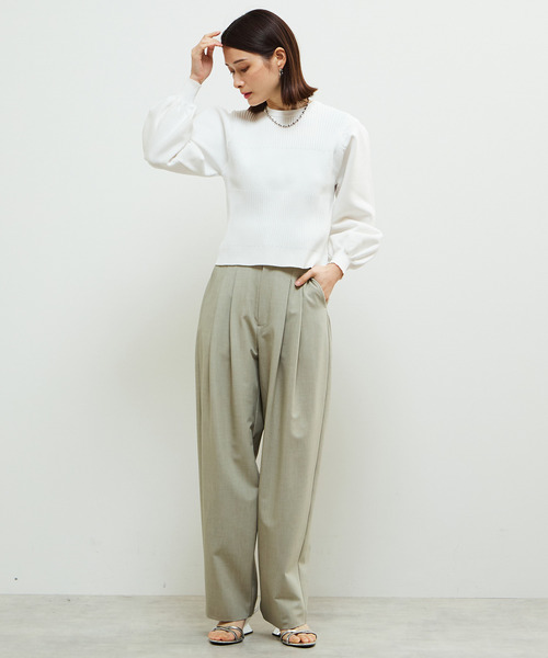 SOFFITTO（ソフィット）の「機能素材2タックストレッチセミワイドパンツ（その他パンツ・レディース・ライトカーキ/チャコールグレー・S/M）」の22枚目の写真