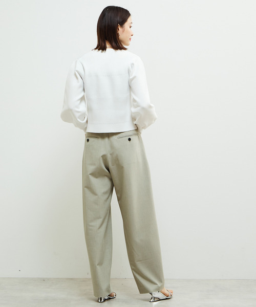 SOFFITTO（ソフィット）の「機能素材2タックストレッチセミワイドパンツ（その他パンツ・レディース・ライトカーキ/チャコールグレー・S/M）」の3枚目の写真
