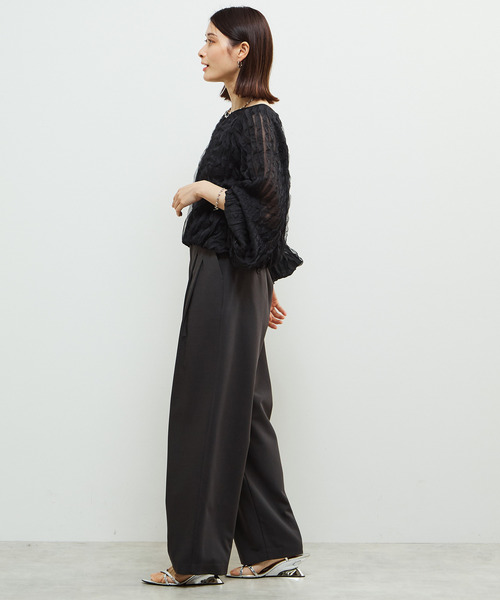 SOFFITTO（ソフィット）の「機能素材2タックストレッチセミワイドパンツ（その他パンツ・レディース・ライトカーキ/チャコールグレー・S/M）」の11枚目の写真