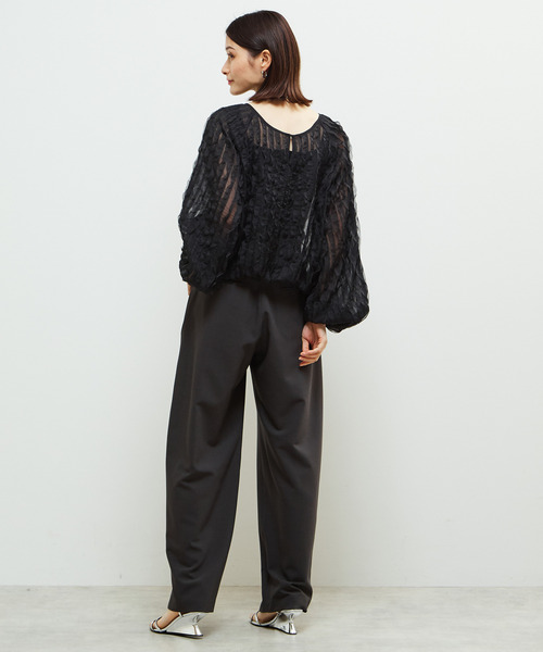 SOFFITTO（ソフィット）の「機能素材2タックストレッチセミワイドパンツ（その他パンツ・レディース・ライトカーキ/チャコールグレー・S/M）」の12枚目の写真