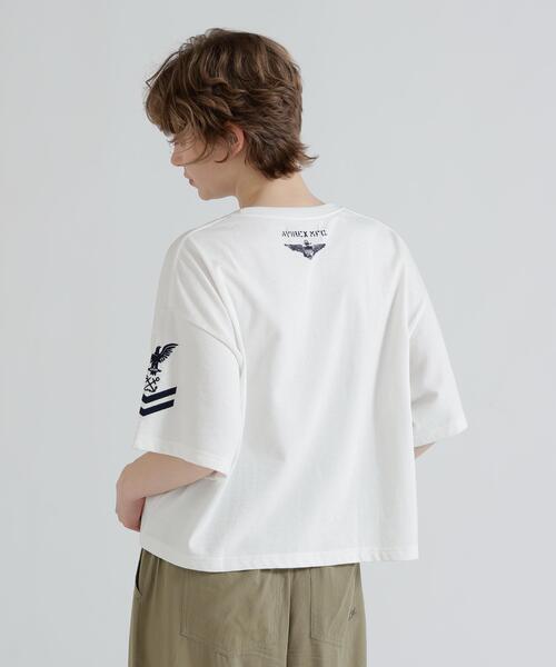 AVIREX(アヴィレックス)の「NAVAL POCKET SHORT T-SHIRT/ネイバルポケット ショートティーシャツ(Tシャツ/カットソー・レディース・ホワイト系2/オレンジ/ネイビー/ネイビー系1・F)」の22枚目の写真