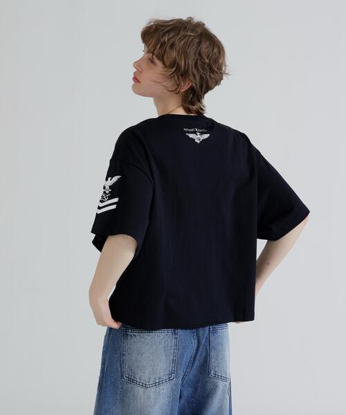 AVIREX(アヴィレックス)の「NAVAL POCKET SHORT T-SHIRT/ネイバルポケット ショートティーシャツ(Tシャツ/カットソー・レディース・ホワイト系2/オレンジ/ネイビー/ネイビー系1・F)」の5枚目の写真