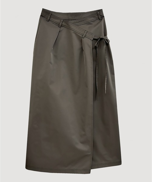 VIAVANDA（ヴィアヴァンダ）の「WRAP MAXI SKIRT（スカート・レディース・グレー/ブラック・FREE）」の18枚目の写真