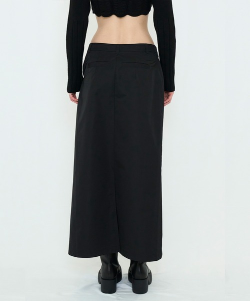 VIAVANDA（ヴィアヴァンダ）の「WRAP MAXI SKIRT（スカート・レディース・グレー/ブラック・FREE）」の4枚目の写真