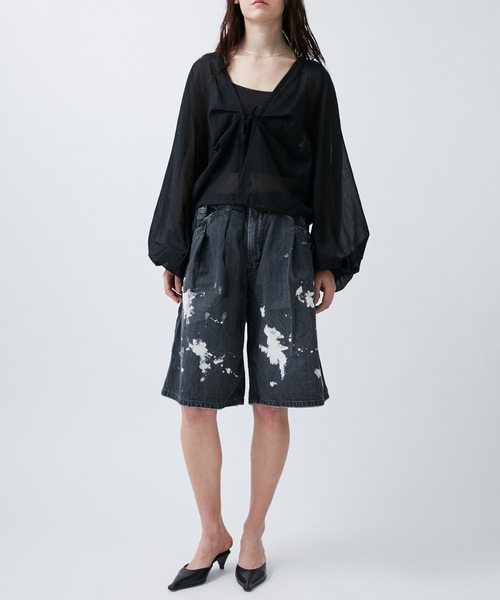 M TO R(ムウトアール)の「BALOON N/C SHIRTS BOLERO(シャツ/ブラウス・レディース・ホワイト/ブラック・38/40)」の4枚目の写真