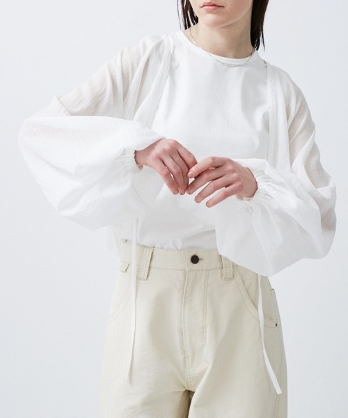 M TO R(ムウトアール)の「BALOON N/C SHIRTS BOLERO(シャツ/ブラウス・レディース・ホワイト/ブラック・38/40)」の14枚目の写真