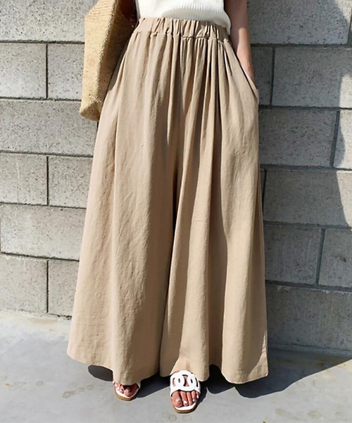 blackdia ocean（ブラックダイヤオーシャン）の「blackdia ocean リラクシーガウチョパンツ（その他パンツ・レディース・ブラック/ライトグレー/ライトブルー/ベージュ/ライトグリーン・FREE）」の3枚目の写真