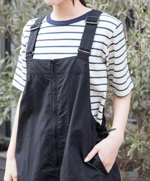 FORK&SPOON（フォークアンドスプーン）の「FORK&SPOON　ワッフルジャガードTシャツ（Tシャツ/カットソー・レディース・ブルー系その他/オフホワイト/ブラック系その他/ブラウン系その他・1）」の4枚目の写真