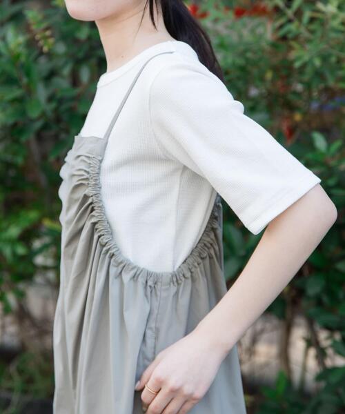 FORK&SPOON（フォークアンドスプーン）の「FORK&SPOON　ワッフルジャガードTシャツ（Tシャツ/カットソー・レディース・ブルー系その他/オフホワイト/ブラック系その他/ブラウン系その他・1）」の5枚目の写真