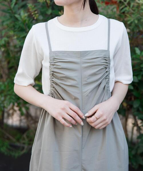 FORK&SPOON（フォークアンドスプーン）の「FORK&SPOON　ワッフルジャガードTシャツ（Tシャツ/カットソー・レディース・ブルー系その他/オフホワイト/ブラック系その他/ブラウン系その他・1）」の8枚目の写真