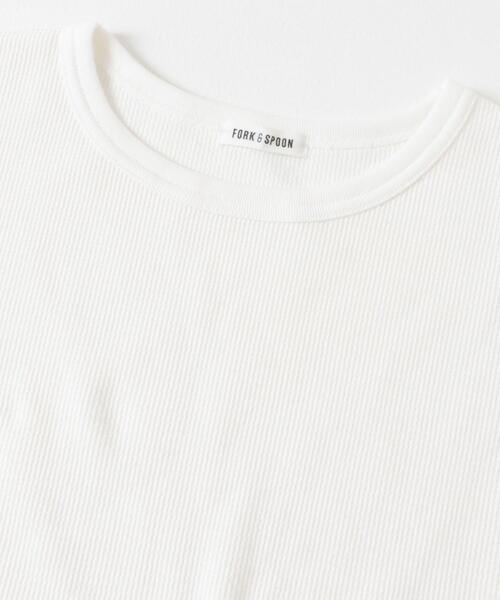 FORK&SPOON（フォークアンドスプーン）の「FORK&SPOON　ワッフルジャガードTシャツ（Tシャツ/カットソー・レディース・ブルー系その他/オフホワイト/ブラック系その他/ブラウン系その他・1）」の12枚目の写真