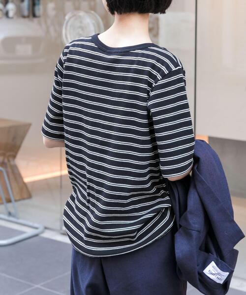 FORK&SPOON（フォークアンドスプーン）の「FORK&SPOON　ワッフルジャガードTシャツ（Tシャツ/カットソー・レディース・ブルー系その他/オフホワイト/ブラック系その他/ブラウン系その他・1）」の15枚目の写真