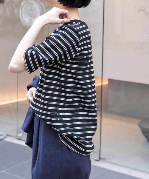 FORK&SPOON（フォークアンドスプーン）の「FORK&SPOON　ワッフルジャガードTシャツ（Tシャツ/カットソー・レディース・ブルー系その他/オフホワイト/ブラック系その他/ブラウン系その他・1）」の17枚目の写真