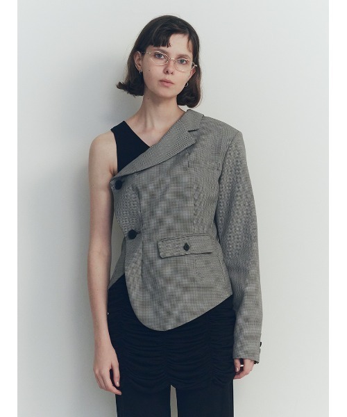 セール】One Shoulder Tailored Jacket（テーラードジャケット