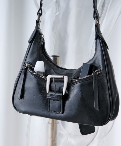 Ellno Loset(エルノロゼット)の「バックルデザインショルダーBAG(ショルダーバッグ・メンズ・ブラック/シルバー・FREE)」の10枚目の写真