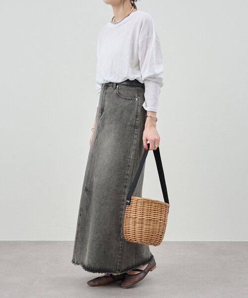 SHENERY（シーナリー）の「《大人のカジュアルコーデ》デニムロングスカート（スカート・レディース・ブラック/ブルー・36/38）」の9枚目の写真