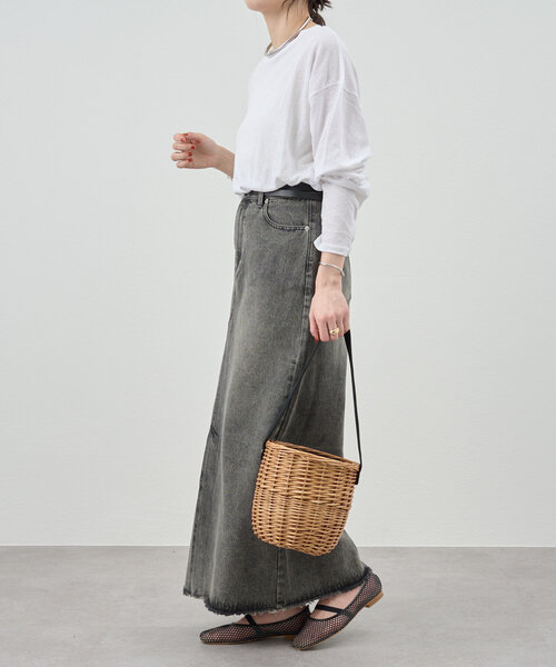 SHENERY（シーナリー）の「《大人のカジュアルコーデ》デニムロングスカート（スカート・レディース・ブラック/ブルー・36/38）」の10枚目の写真