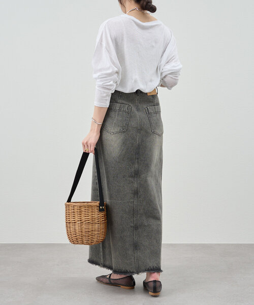 SHENERY（シーナリー）の「《大人のカジュアルコーデ》デニムロングスカート（スカート・レディース・ブラック/ブルー・36/38）」の11枚目の写真