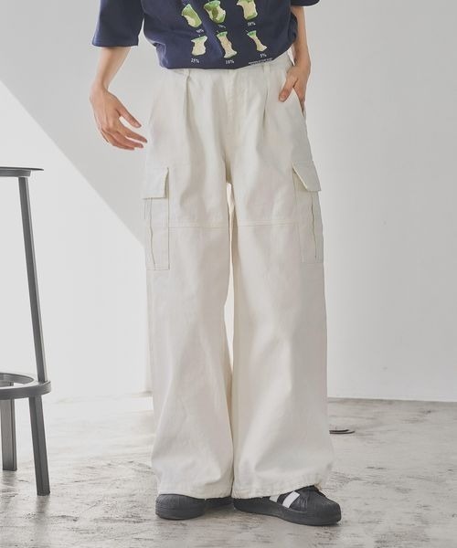 PBLIM（ページボーイリム）の「《UNISEX》ピグメントカーゴパンツ（カーゴパンツ・レディース・オフホワイト/ブラック/ブラウン・MEDIUM/LARGE）」の6枚目の写真